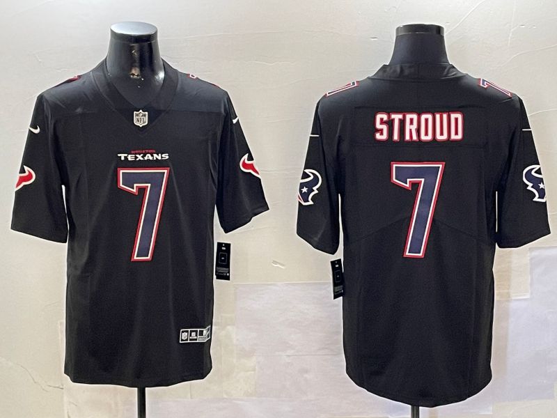 Men Houston Texans #7 Stroud Black 2024 Nike Limited NFL Jersey style 0108